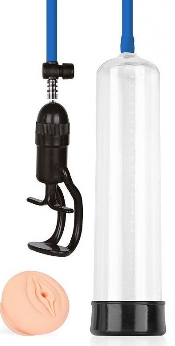 Прозрачная вакуумная помпа Sex Expert с насадкой-вагиной - Sex Expert - в Калининграде купить с доставкой