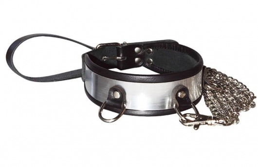 Стильный ошейник с металлическим блеском и поводком - Sitabella - купить с доставкой в Калининграде