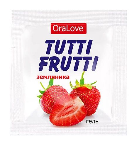 Пробник гель-смазки Tutti-frutti с земляничным вкусом - 4 гр. - Биоритм - купить с доставкой в Калининграде