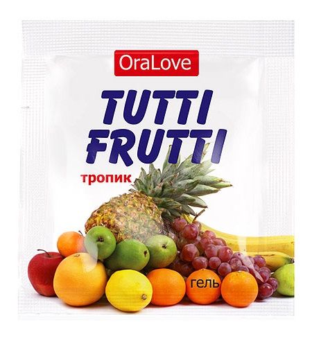 Пробник гель-смазки Tutti-frutti со вкусом тропических фруктов - 4 гр. - Биоритм - купить с доставкой в Калининграде
