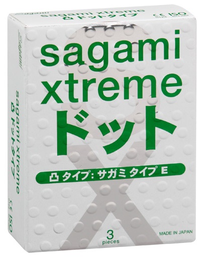 Презервативы Sagami Xtreme SUPER DOTS с точками - 3 шт. - Sagami - купить с доставкой в Калининграде