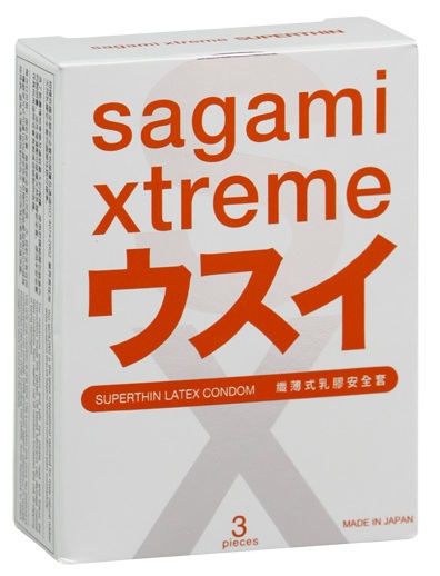 Ультратонкие презервативы Sagami Xtreme SUPERTHIN - 3 шт. - Sagami - купить с доставкой в Калининграде
