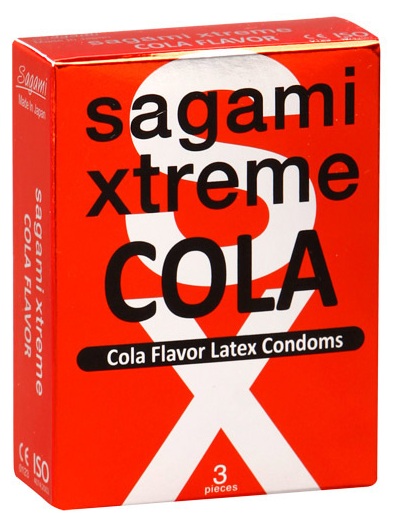 Ароматизированные презервативы Sagami Xtreme COLA - 3 шт. - Sagami - купить с доставкой в Калининграде