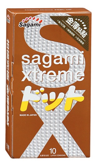 Презервативы Sagami Xtreme FEEL UP с точечной текстурой и линиями прилегания - 10 шт. - Sagami - купить с доставкой в Калининграде