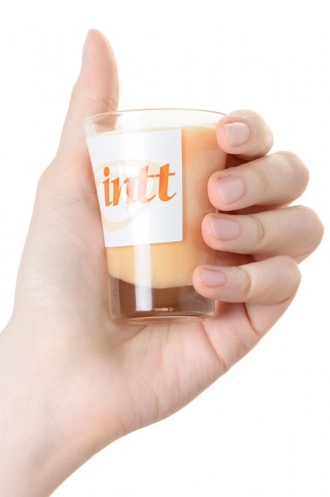 Массажная свеча для поцелуев Peach с ароматом персика - 30 гр. - INTT - купить с доставкой в Калининграде