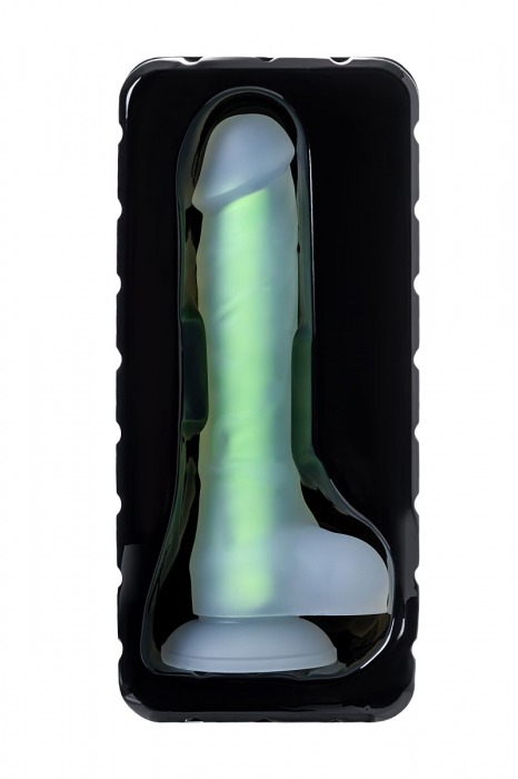 Прозрачно-зеленый фаллоимитатор, светящийся в темноте, Wade Glow - 20 см. - ToyFa