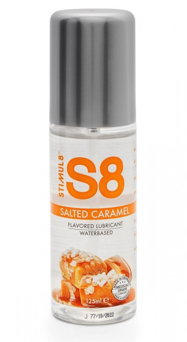 Смазка на водной основе S8 Flavored Lube со вкусом соленой карамели - 125 мл. - Stimul8 - купить с доставкой в Калининграде