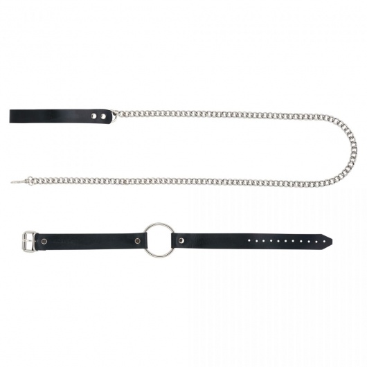 Черный поводок и чокер с кольцом Rada - Rebelts - купить с доставкой в Калининграде