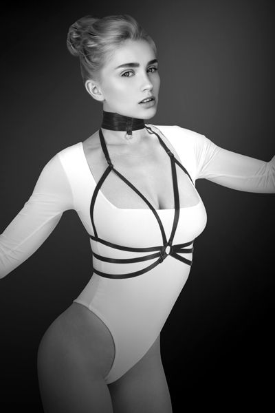 Черная упряжь на грудь Julia - Bijoux Pour Toi - купить с доставкой в Калининграде