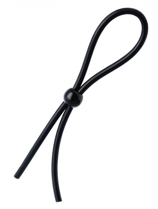 Черное лассо на пенис с одной бусиной - A-toys - в Калининграде купить с доставкой