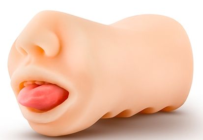 Телесный мастурбатор-ротик с язычком Oral Anne - Blush Novelties - в Калининграде купить с доставкой