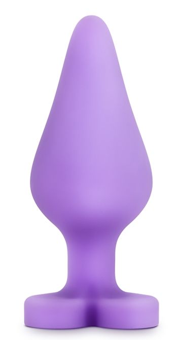 Фиолетовая анальная пробка Naughty Candy Heart Do Me Now - 8,9 см. - Blush Novelties - купить с доставкой в Калининграде