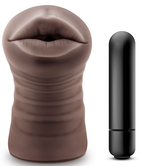 Коричневый мастурбатор-ротик Heather - Blush Novelties - в Калининграде купить с доставкой