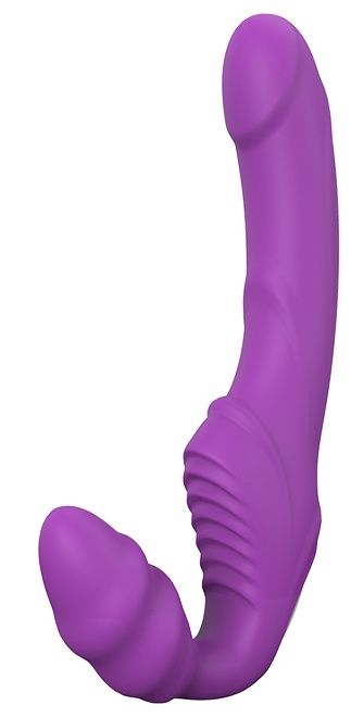 Фиолетовый безремневой вибрострапон DOUBLE DIPPER - Dream Toys - купить с доставкой в Калининграде