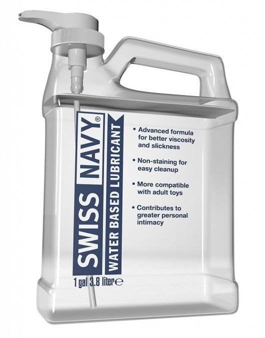 Канистра лубриканта Swiss Navy Water Based Lube на водной основе - 3,8 л. - Swiss navy - купить с доставкой в Калининграде