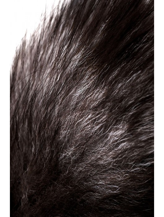 Серебристая металлическая анальная втулка с хвостом чернобурой лисы - размер S - ToyFa - купить с доставкой в Калининграде