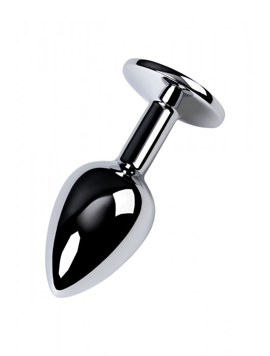 Серебристая конусовидная анальная пробка с фиолетовым кристаллом - 7 см. - ToyFa - купить с доставкой в Калининграде