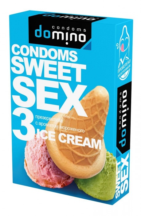 Презервативы для орального секса DOMINO Sweet Sex с ароматом мороженого - 3 шт. - Domino - купить с доставкой в Калининграде