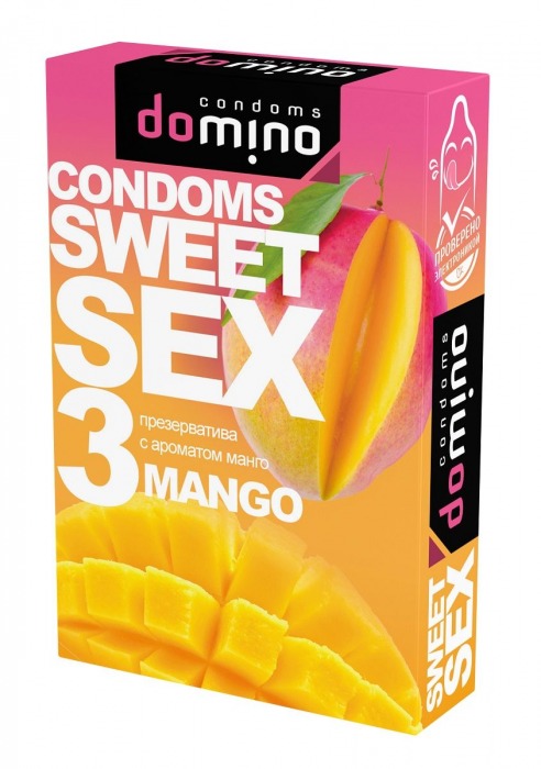 Презервативы для орального секса DOMINO Sweet Sex с ароматом манго - 3 шт. - Domino - купить с доставкой в Калининграде