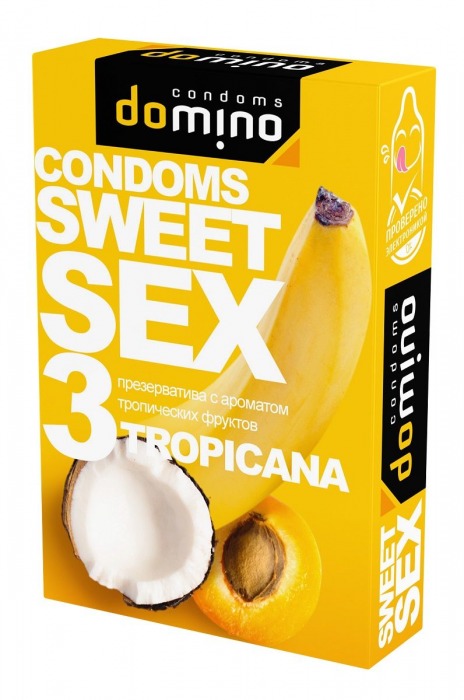 Презервативы для орального секса DOMINO Sweet Sex с ароматом тропических фруктов - 3 шт. - Domino - купить с доставкой в Калининграде