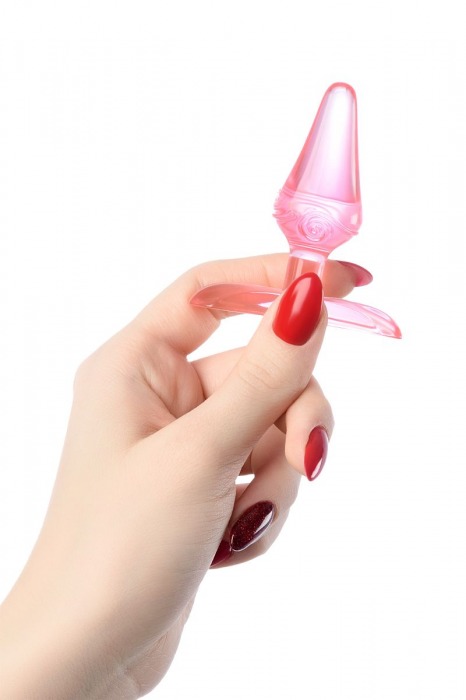 Красная анальная втулка с ограничителем - 6,5 см. - Toyfa Basic