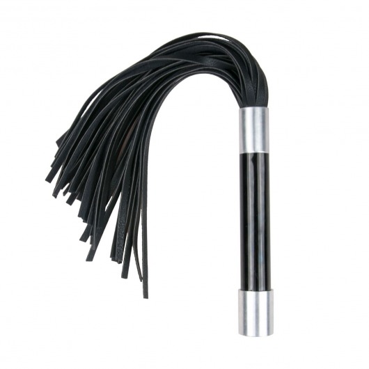 Черная плеть Easytoys Flogger With Metal Grip - 38 см. - Easy toys - купить с доставкой в Калининграде