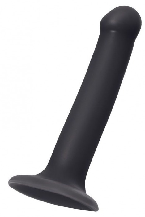 Черный фаллос на присоске Silicone Bendable Dildo M - 18 см. - Strap-on-me - купить с доставкой в Калининграде