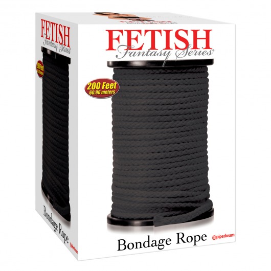 Черная веревка для связывания Bondage Rope - 60,9 м. - Pipedream - купить с доставкой в Калининграде