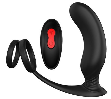 Черный массажер простаты REMOTE P-PLEASER - Dream Toys - в Калининграде купить с доставкой
