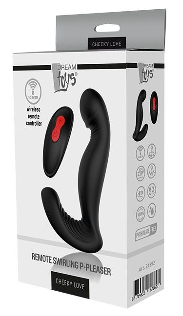 Черный вибромассажер простаты SWIRLING P-PLEASER - Dream Toys - в Калининграде купить с доставкой