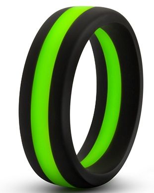 Черно-зеленое эрекционное кольцо Silicone Go Pro Cock Ring - Blush Novelties - в Калининграде купить с доставкой