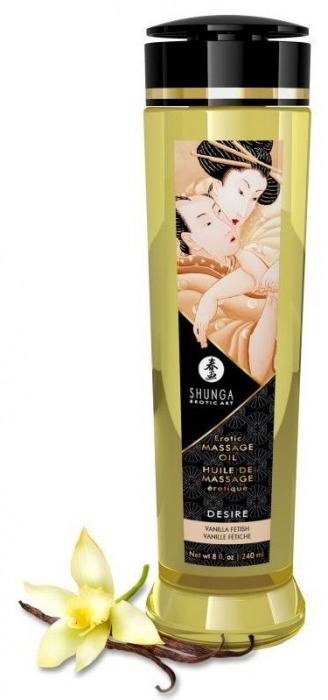 Массажное масло с ароматом ванили Desire - 240 мл. - Shunga - купить с доставкой в Калининграде