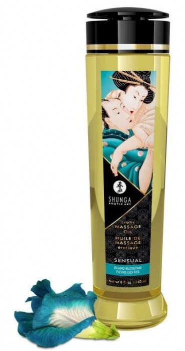 Массажное масло Sensual с цветочным ароматом - 240 мл. - Shunga - купить с доставкой в Калининграде