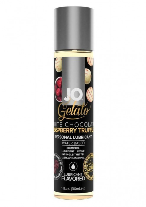 Лубрикант с ароматом трюфелей из белого шоколада и малины JO GELATO WHITE CHOCOLATE RASPBERRY TRUFFLE - 30 мл. - System JO - купить с доставкой в Калининграде