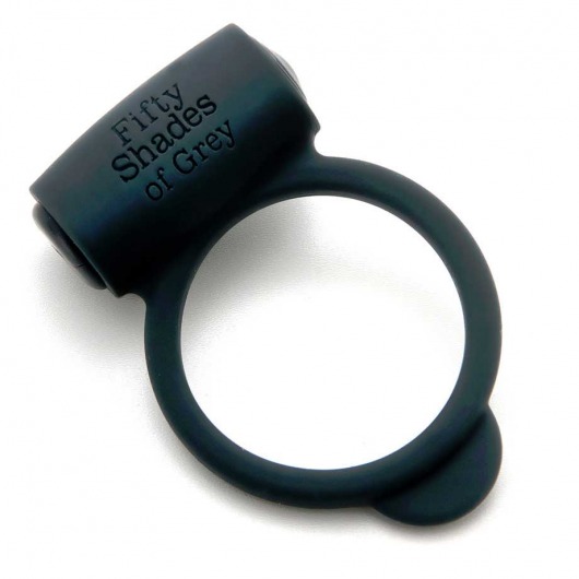 Темно-серое эрекционное кольцо Vibrating Love Ring с вибрацией - Fifty Shades of Grey - в Калининграде купить с доставкой