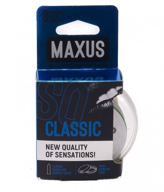 Классические презервативы в пластиковом кейсе MAXUS Classic - 3 шт. - Maxus - купить с доставкой в Калининграде