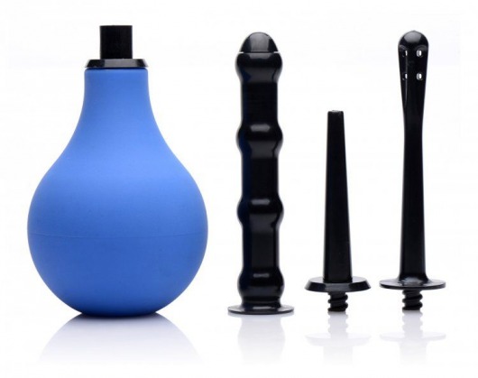 Анальный душ с 3 насадками Premium One-way Valve Anal Douche Set - XR Brands - купить с доставкой в Калининграде