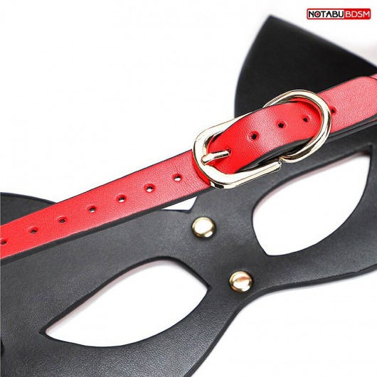 Красно-черная игровая маска с ушками - Notabu - купить с доставкой в Калининграде