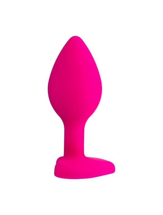 Розовая анальная втулка Diamond Heart с прозрачным кристаллом - 7 см. - ToyFa - купить с доставкой в Калининграде