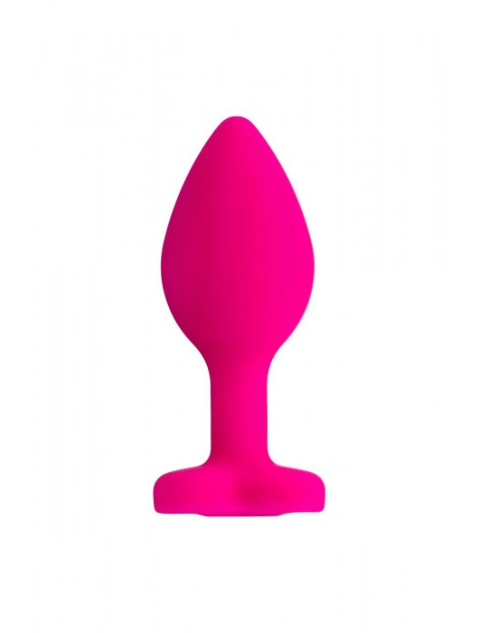 Розовая анальная втулка Diamond Heart с прозрачным кристаллом - 7 см. - ToyFa - купить с доставкой в Калининграде