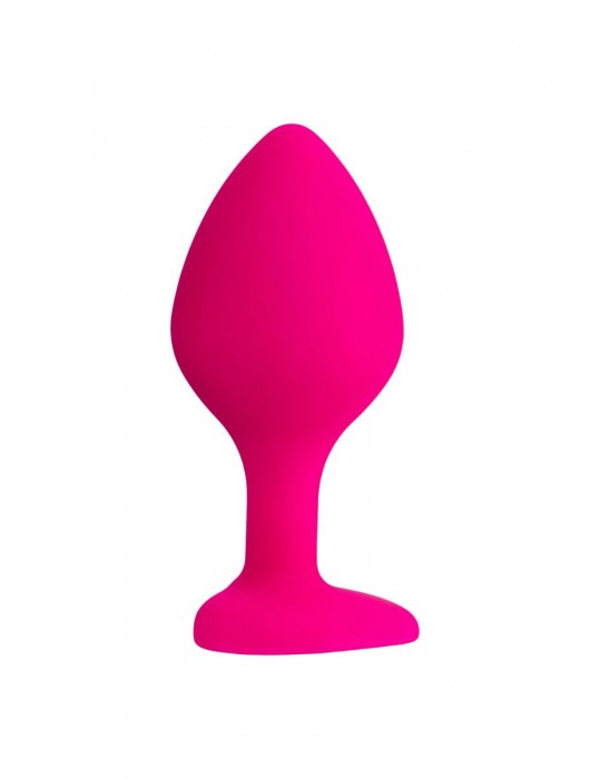 Розовая анальная втулка Diamond Heart с прозрачным кристаллом - 8 см. - ToyFa - купить с доставкой в Калининграде