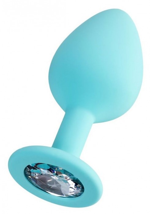 Мятная анальная втулка Brilliant с прозрачным кристаллом - 8 см. - ToyFa - купить с доставкой в Калининграде