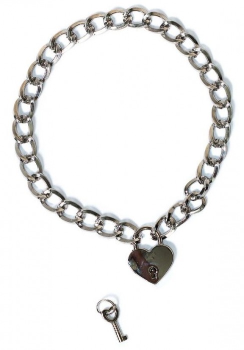 Серебристый ошейник Embrace с ключиком - Lola Games - купить с доставкой в Калининграде