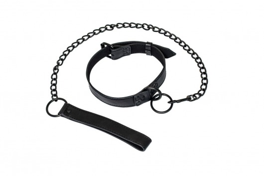 Черный ошейник Sin с поводком - Lola Games - купить с доставкой в Калининграде
