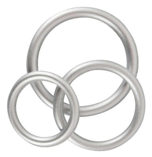 Набор из 3 эрекционных колец под металл Metallic Silicone Cock Ring Set - Orion - в Калининграде купить с доставкой