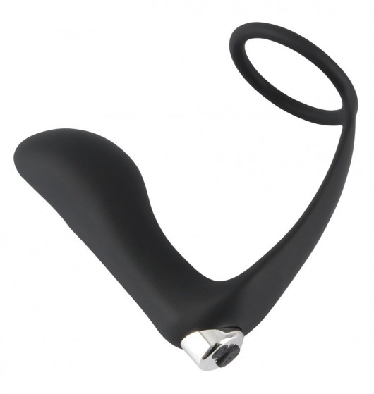 Черное эрекционное кольцо с анальной вибропробкой Vibrating Ring   Plug - Orion - в Калининграде купить с доставкой