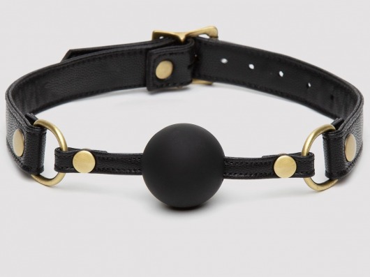 Черный кляп-шар Bound to You Faux Leather Ball Gag - Fifty Shades of Grey - купить с доставкой в Калининграде
