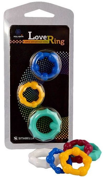 Набор из 3 цветных эрекционных колец Love Ring - Sitabella - в Калининграде купить с доставкой