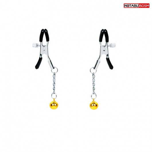 Оригинальные зажимы на соски с желтыми шариками - Notabu - купить с доставкой в Калининграде