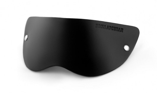 Черная плотная кожаная маска на глаза - БДСМ Арсенал - купить с доставкой в Калининграде